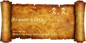 Krauss Kitti névjegykártya